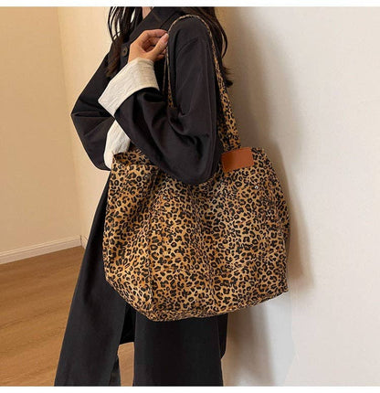 Leopard Print Shoulder Bag Large Capacity Tote Bag