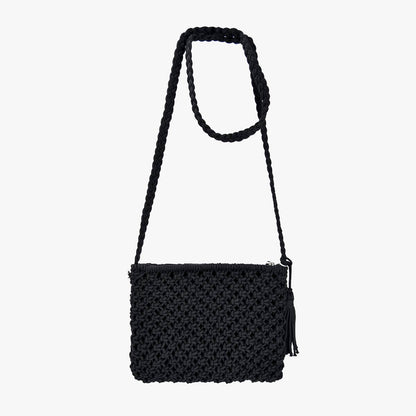 Macrame Crossbody Bag w/ Tassel