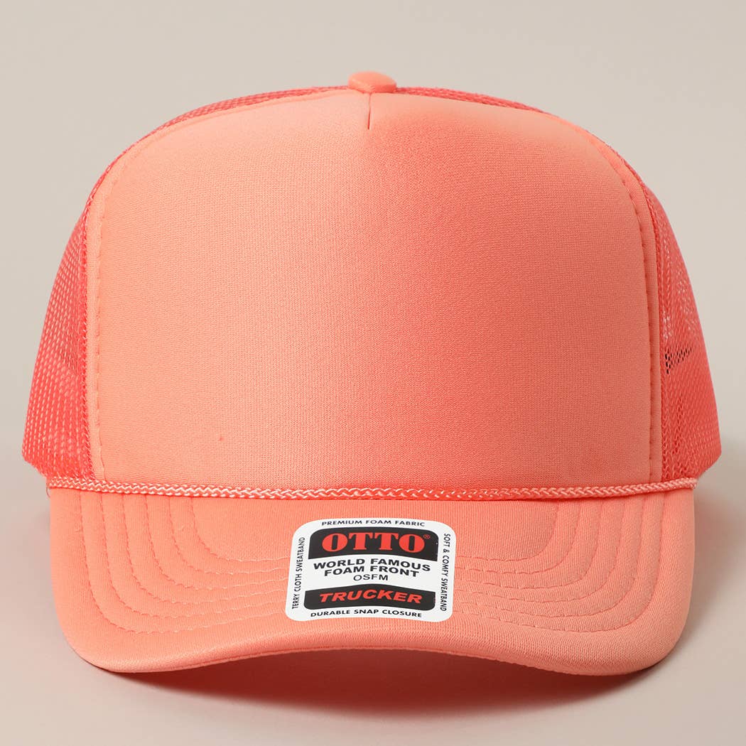 Solid Color OTTO 5-Panel Foam Mesh Back Trucker Hat