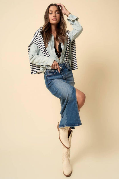 CROSSOVER MIDI SKIRT - Southern Sassy Boutique