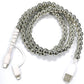Silver Beaded Cord Charging Cable 2 in 1 Charger