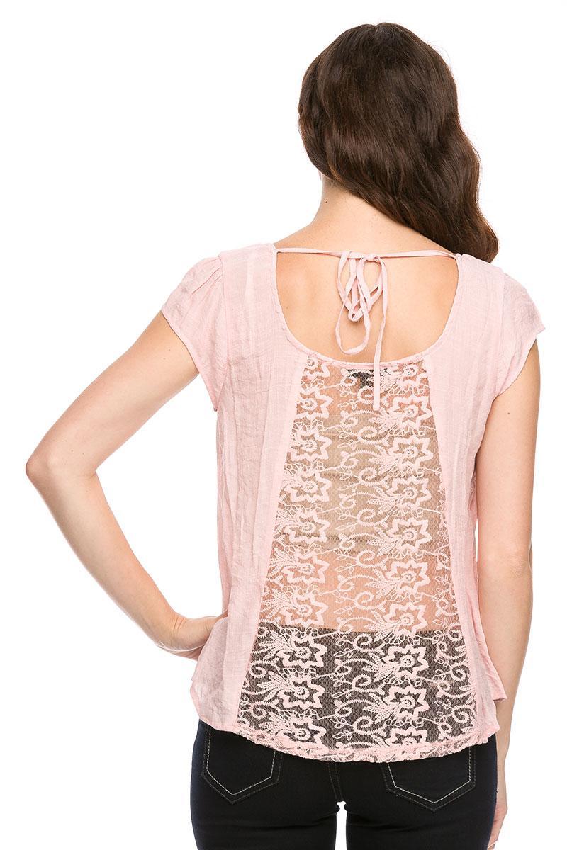 Flower & Lace Trim Blouse - Southern Sassy Boutique