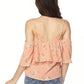 Floral Flounce Cold Shoulder Blouse - Southern Sassy Boutique