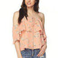 Image: Floral Flounce Blouse Peach | Southern Sassy Boutique