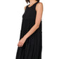 Sleeveless Solid Color Tier Dress