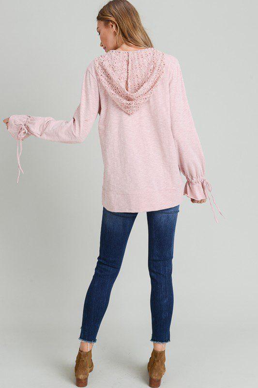 Long Ruffle Lace Hoodie - Southern Sassy Boutique