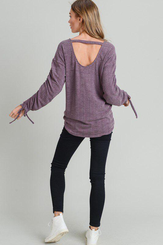 Long Sleeve Tie Top - Southern Sassy Boutique