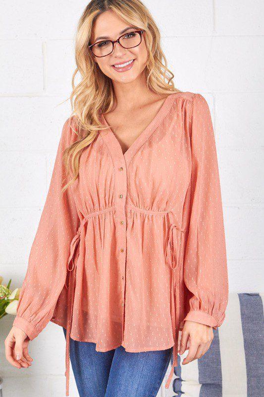 Swiss Dot Tie Top - Southern Sassy Boutique