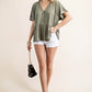 Button Down Peplum Top