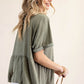 Button Down Peplum Top