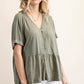 Button Down Peplum Top