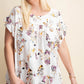 Ruffle Sleeve Floral Print Top