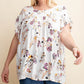 Ruffle Sleeve Floral Print Top