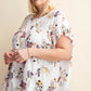 Ruffle Sleeve Floral Print Top