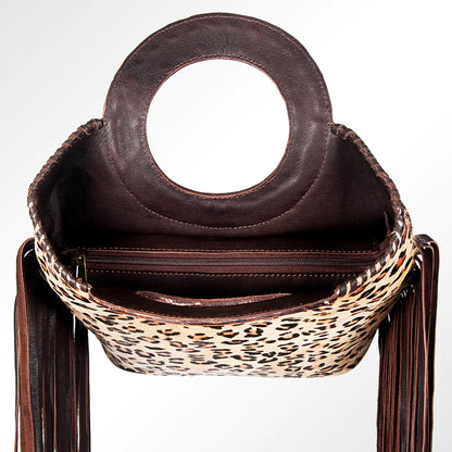 American Darling Cowhide Animal Print Tote Bag with Circle Handle