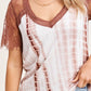 Tie Dye & Lace Sleeve Top
