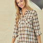 Long Sleeve Button Down Flannel Top - Southern Sassy Boutique
