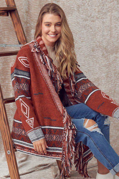 Fringe Detail Cardigan - Southern Sassy Boutique