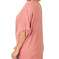 Short Sleeve Dolphin Hem Shell Button Top
