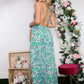 Floral Print Halter & Open Back Maxi Dress