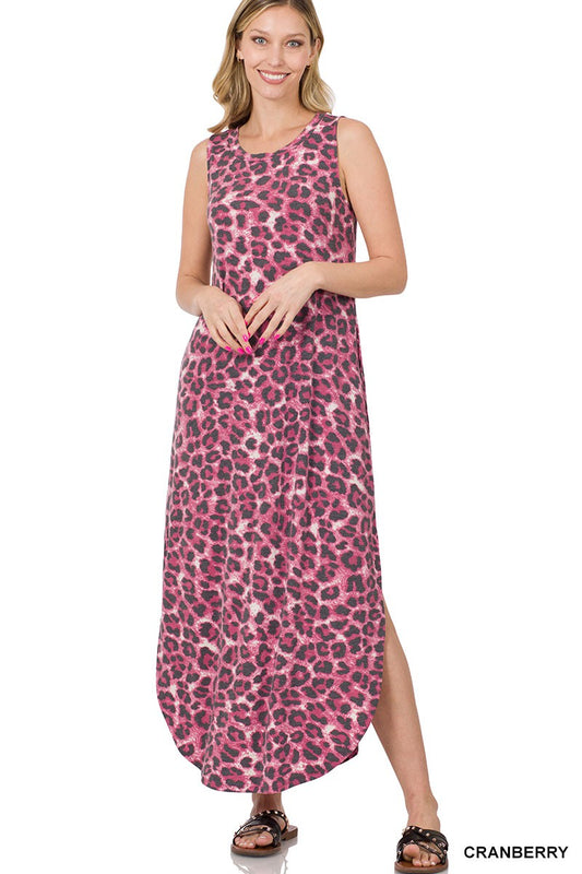 Leopard Sleeveless Maxi Dress