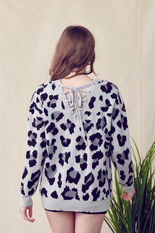 Long Sleeve Animal Print Sweater - Southern Sassy Boutique