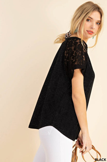 Lace Short Sleeve Top