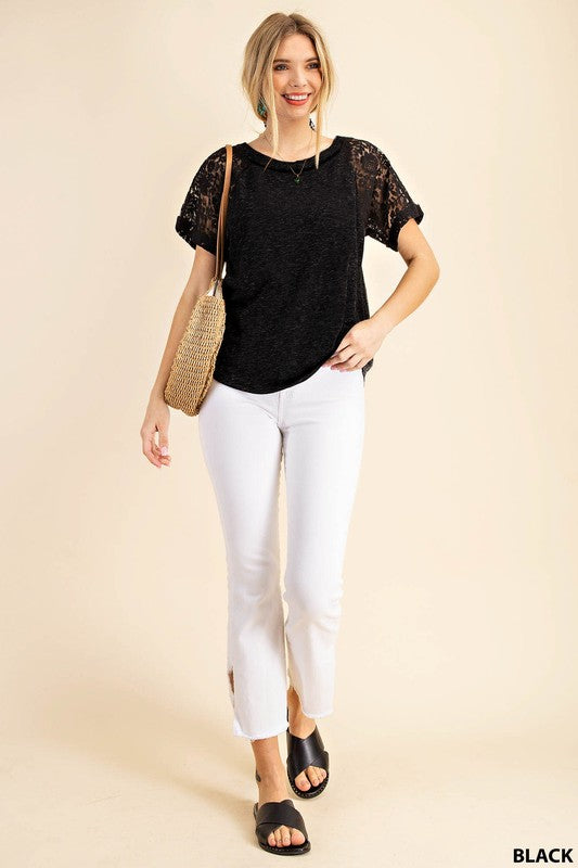 Lace Short Sleeve Top