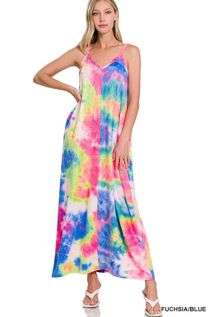 French Terry Tie-Dye Maxi Dress