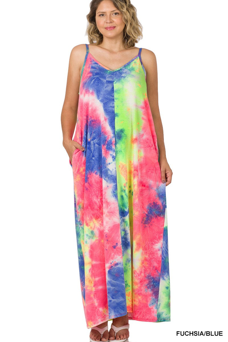 French Terry Tie-Dye Maxi Dress