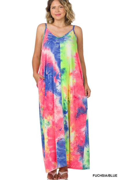 French Terry Tie-Dye Maxi Dress