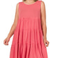 Sleeveless Solid Color Tier Dress