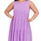 Sleeveless Solid Color Tier Dress