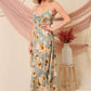 Open Back Floral Print Maxi Dress