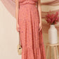 Open Back Floral & Paisley Print Maxi Dress