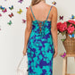 Floral Print Midi Dress with Back Criss Cross Detail