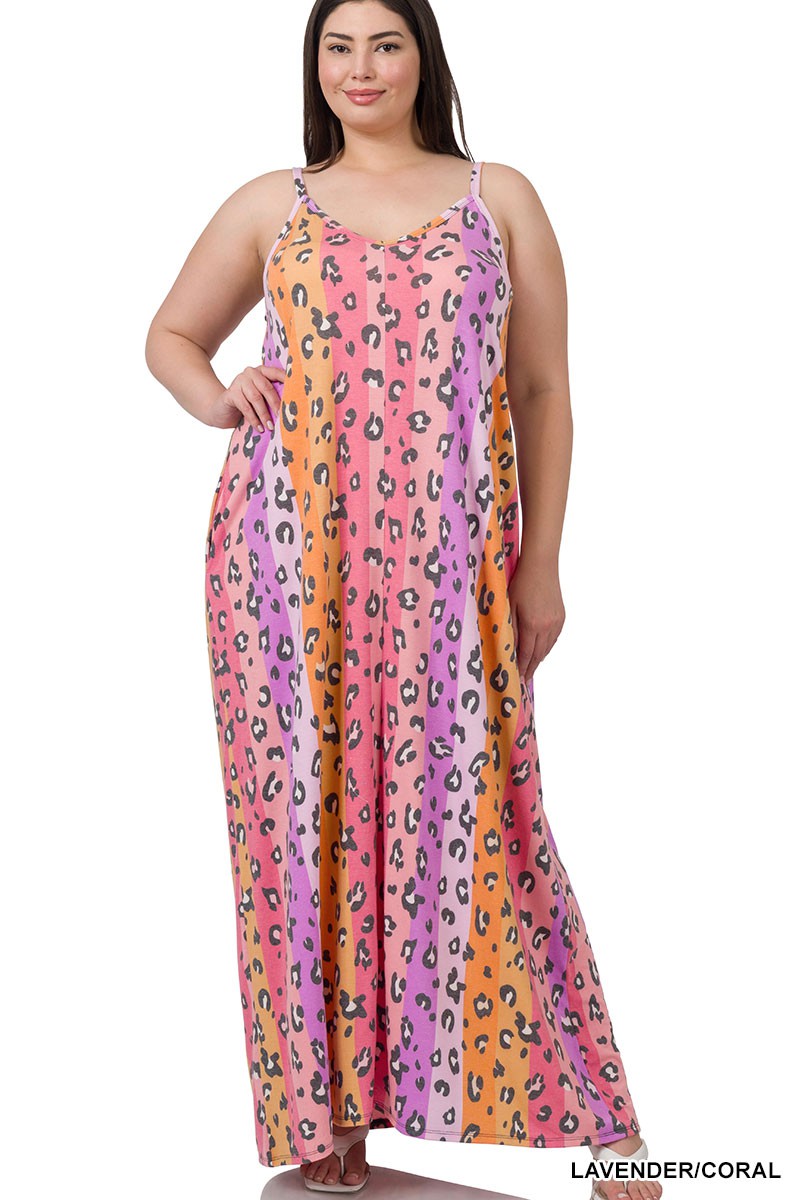 Animal Print V-Neck Maxi Dress