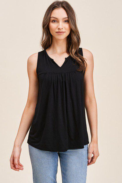 Image: Flouncy Jersey Tank Top Black | Southern Sassy Boutique