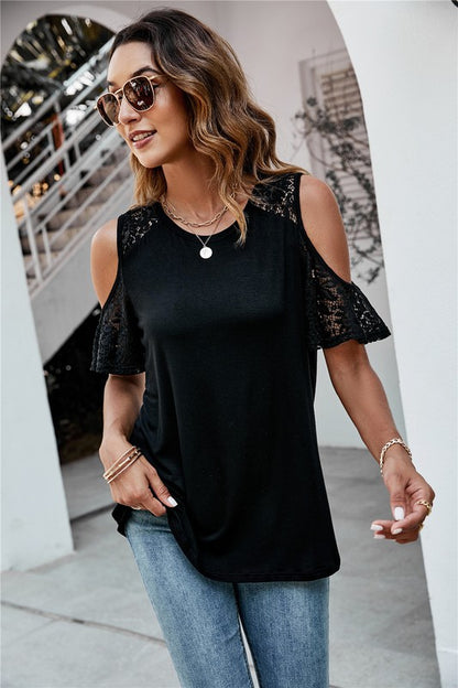 Cold Shoulder Lace Top