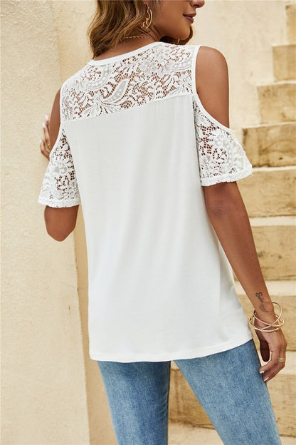 Cold Shoulder Lace Top