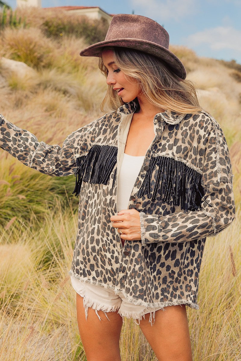 Boho hot sale fringe jacket