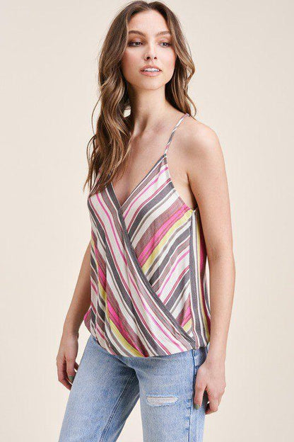 Stripped Spaghetti Strap Top - Southern Sassy Boutique