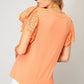 Eyelet Cotton Lace Sleeve Top