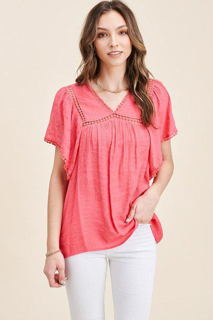 Image: V-Neck Solid Top  | Southern Sassy Boutique