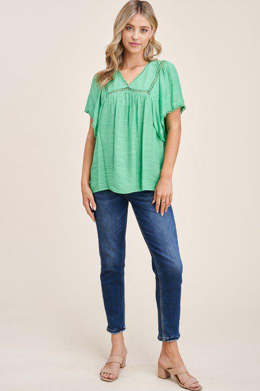 V-Neck Solid Top - Southern Sassy Boutique