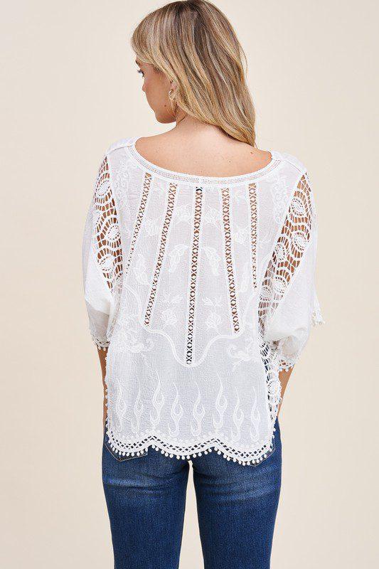 Lace Crochet Top - Southern Sassy Boutique