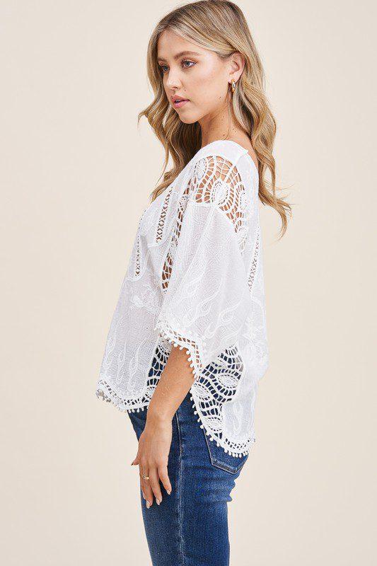 Lace Crochet Top - Southern Sassy Boutique