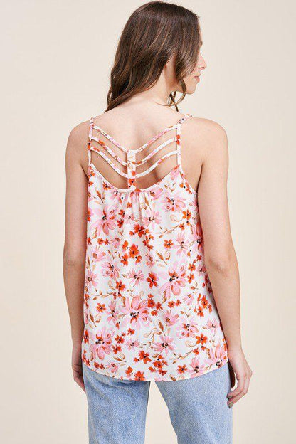 Floral Print Ladder Tank Top - Southern Sassy Boutique