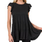 Solid Ruffle Sleeve Tier Tunic Top