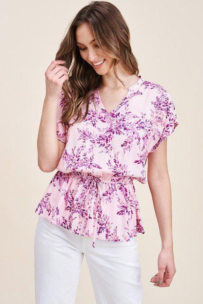 Floral Print Short Top - Southern Sassy Boutique